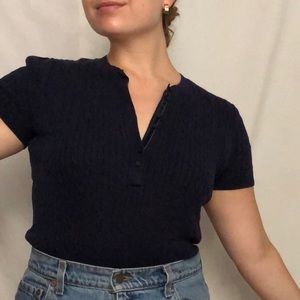 Tommy Hilfiger Sweater Shirt - Navy Blue